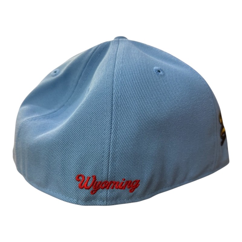 Wyoming Cowboys Blue USA 250th Anniversary Patch Gray UV New Era 59FIFTY Fitted Hat