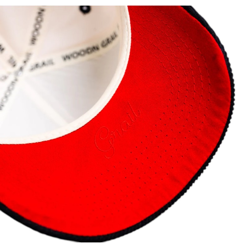Utah Utes Cream and Red Flipped Script Woodn Grail Snapback Hat