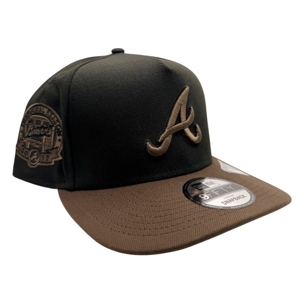 Atlanta Braves Black and Brown Inaugural Season Patch New Era 9FIFTY A-Frame Snapback Hat