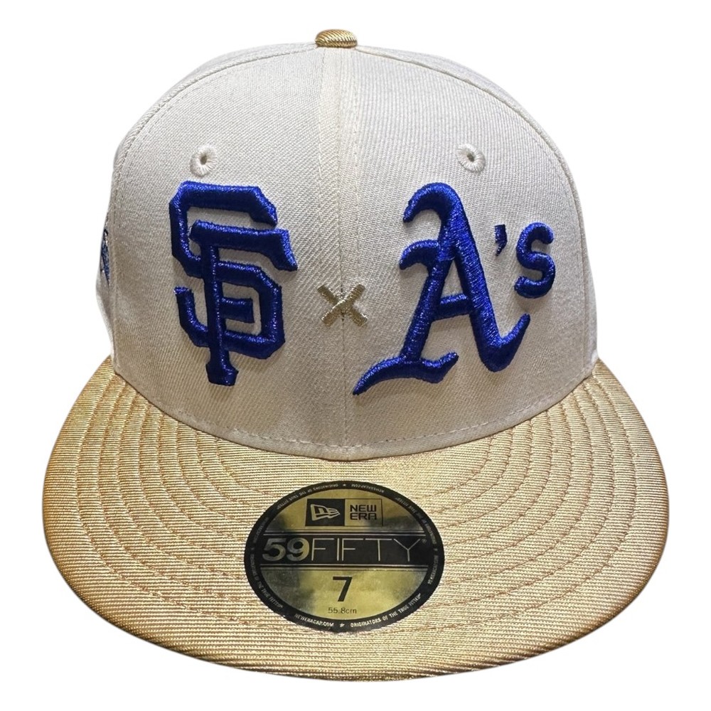 San Francisco Giants x Oakland Athletics Chrome and Metallic Gold Battle of the Bay Patch New Era 59FIFTY Fitted Hat