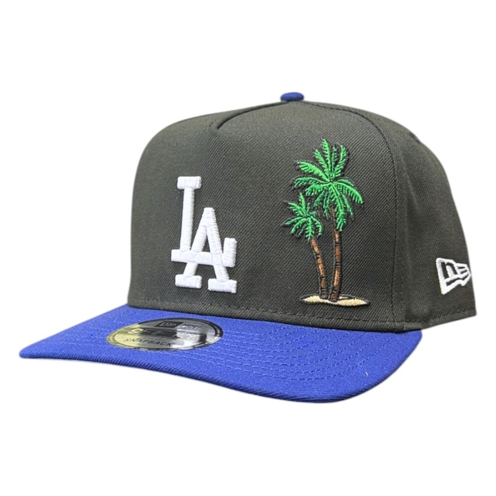 Los Angeles Dodgers Black and Royal Palm Tree New Era 9FIFTY A-Frame Snapback Hat