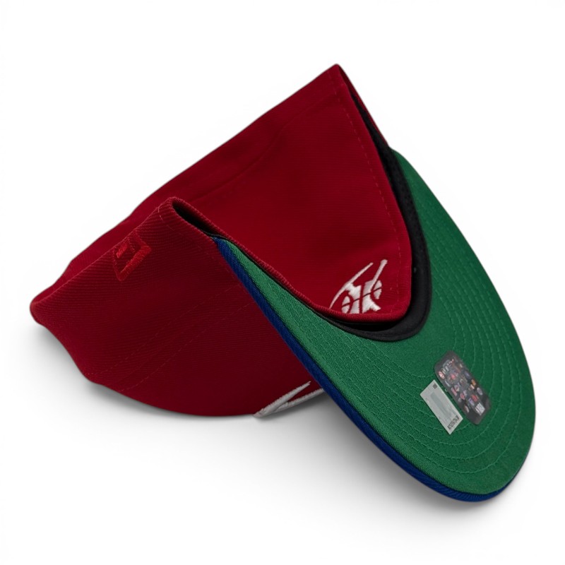 Denver Nuggets Scarlet Light Royal 2T Leon the Lab Serbia 1.0 Patch Green UV New Era 59FIFTY Fitted Hat