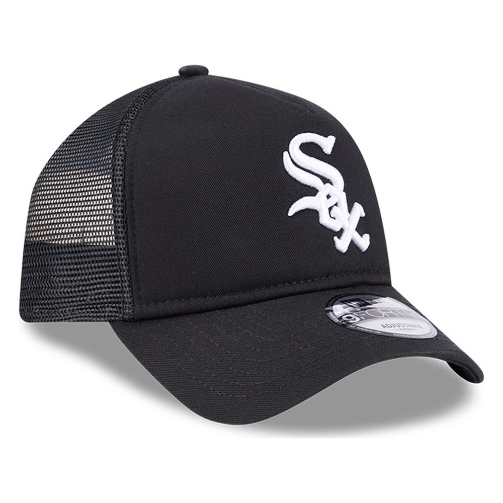 Chicago White Sox Black New Era 9FORTY A-Frame Trucker Adjustable Hat
