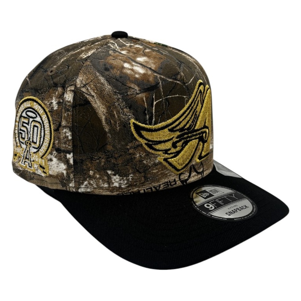 Los Angeles Angels Realtree Black Gold New Era 9FIFTY A-Frame Adjustable Hat