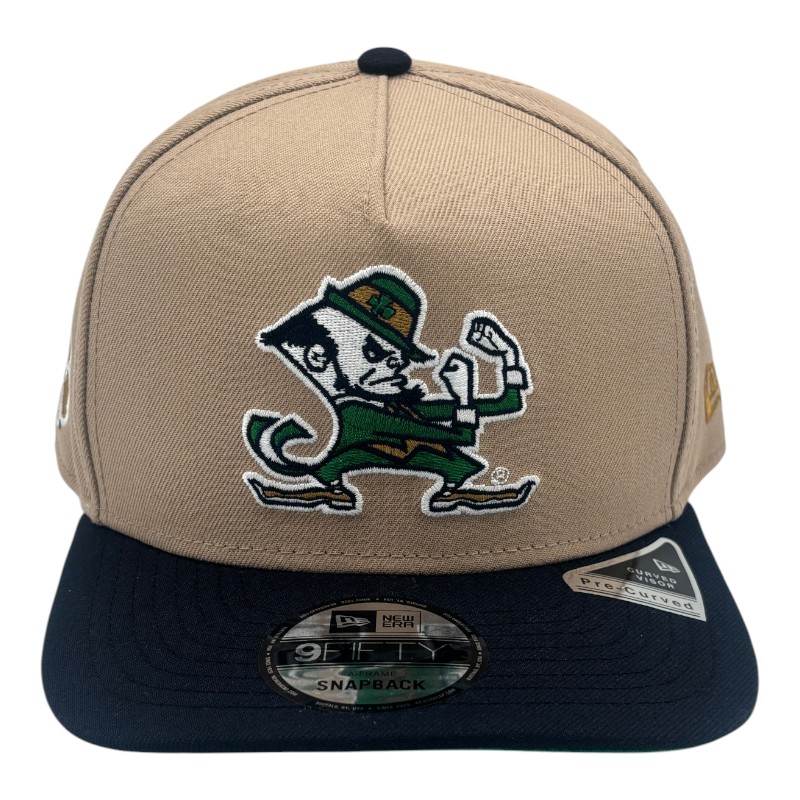 Notre Dame Fighting Irish Tan and Navy New Era 9FIFTY A-Frame Adjustable Hat
