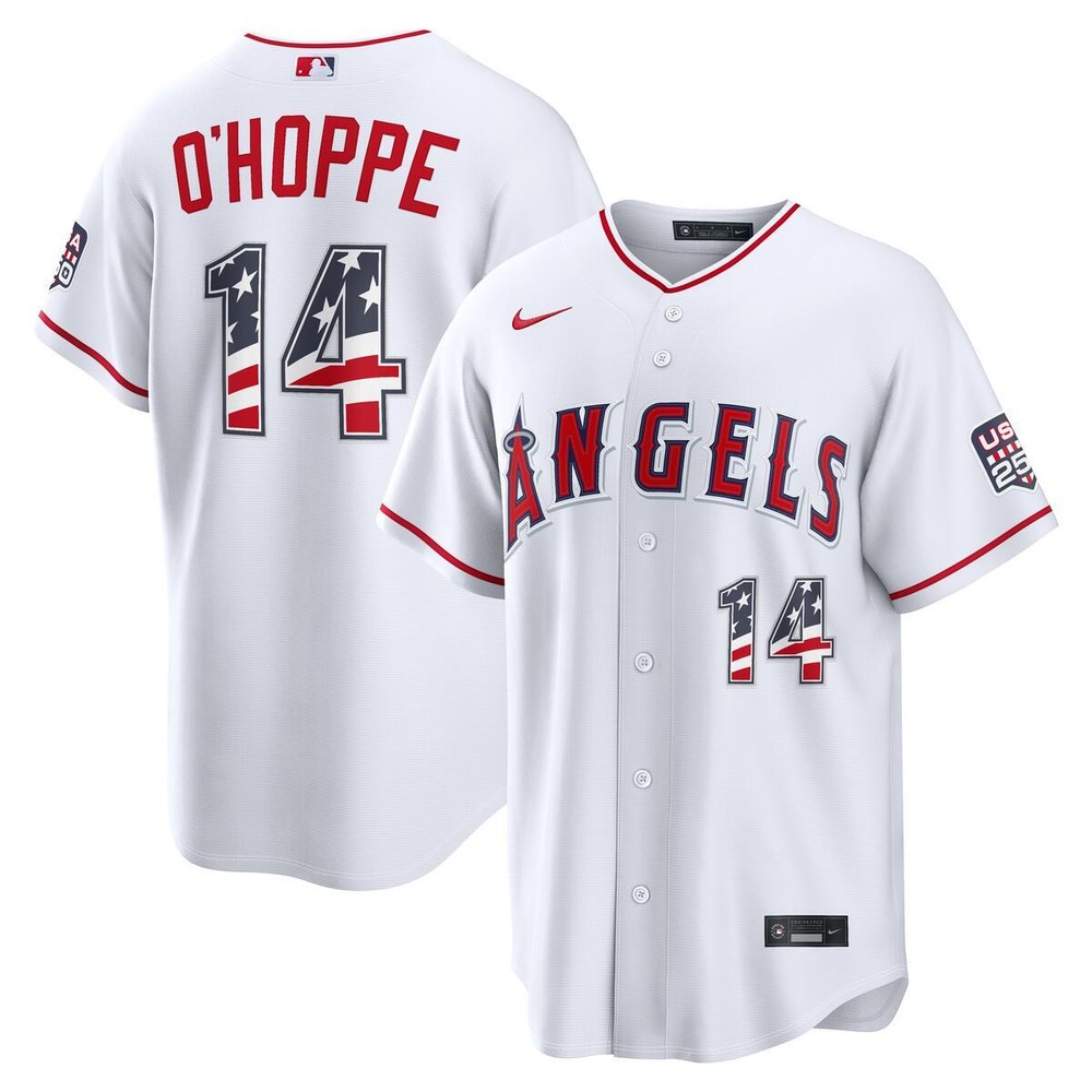 Los Angeles Angels Logan O'Hoppe White 2026 USA 250 Fourth of July