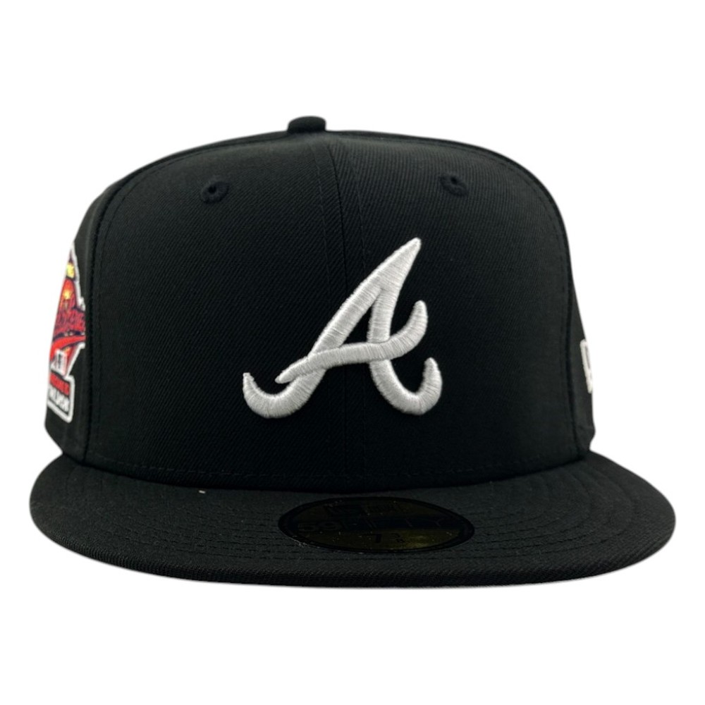 Atlanta Braves Black and White 1995 World Series Patch New Era 59FIFTY Fitted Hat