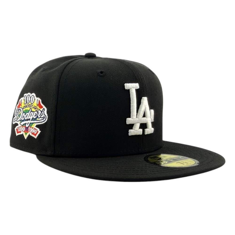 ウェア NEWERA Los Angeles Dodgers 59FIFTY 100TH Los Angeles Dodgers Black and White 100th Anniversary Patch New