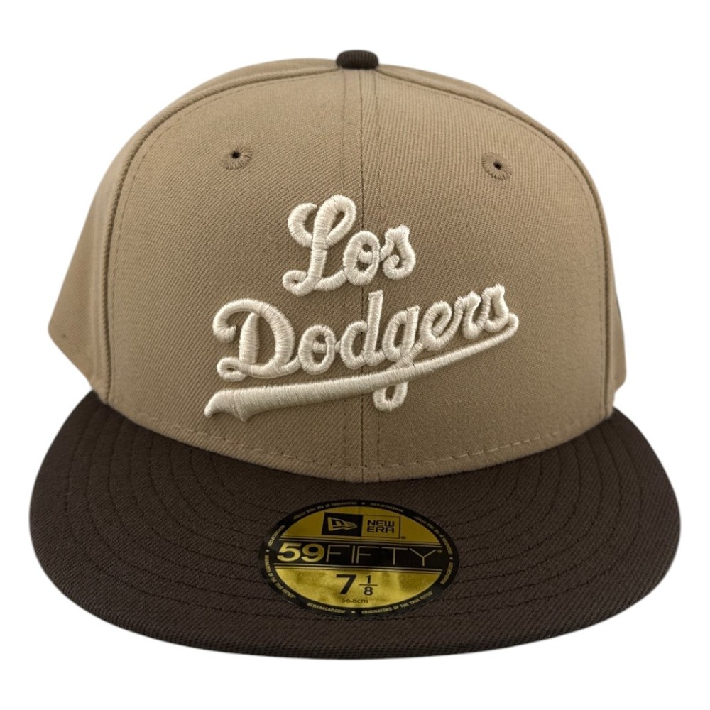 Los Angeles Dodgers Tan Two Tone City Connect Script UV New Era 59FIFTY Fitted Hat