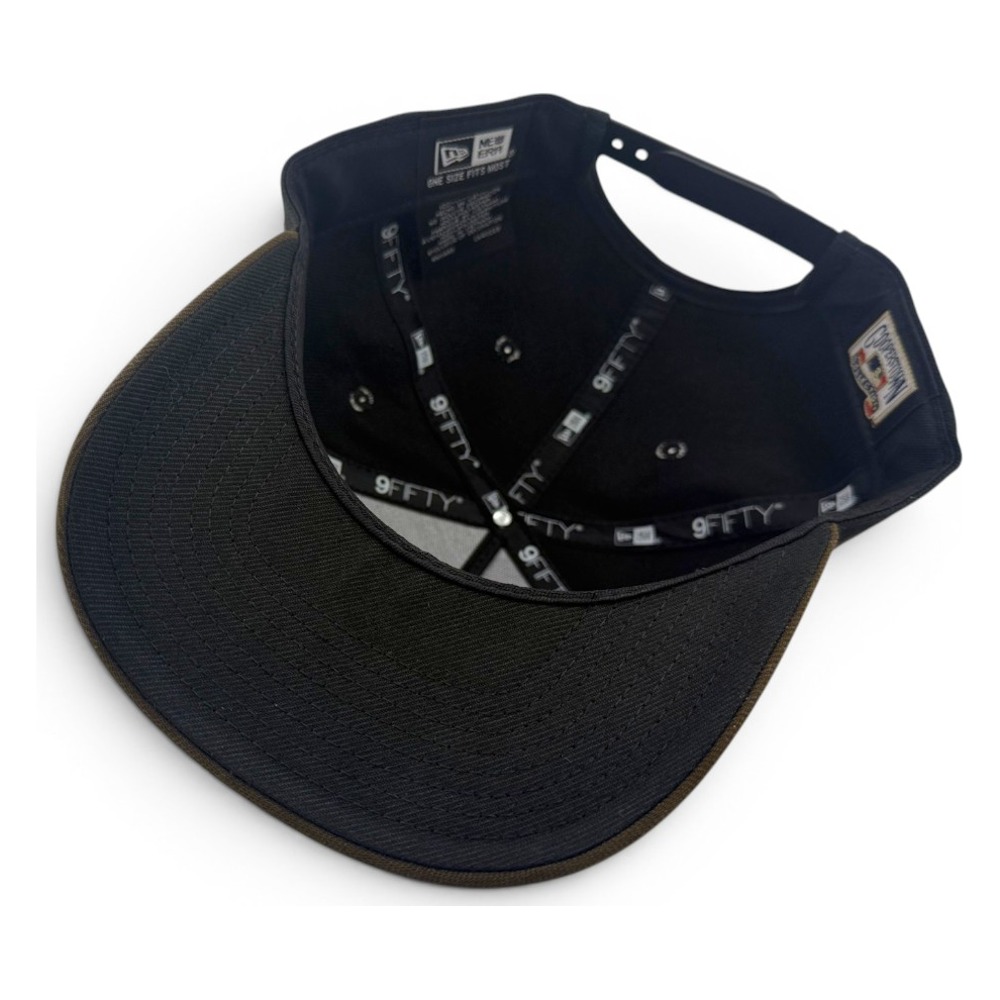 Los Angeles Angels Black and Walnut Brown 50th Anniversary Patch New Era 9FIFTY A-Frame Snapback Hat