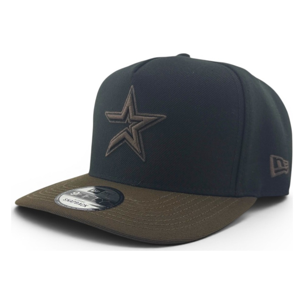 Houston Astros Black and Walnut Brown 40th Anniversary Patch New Era 9FIFTY A-Frame Snapback Hat