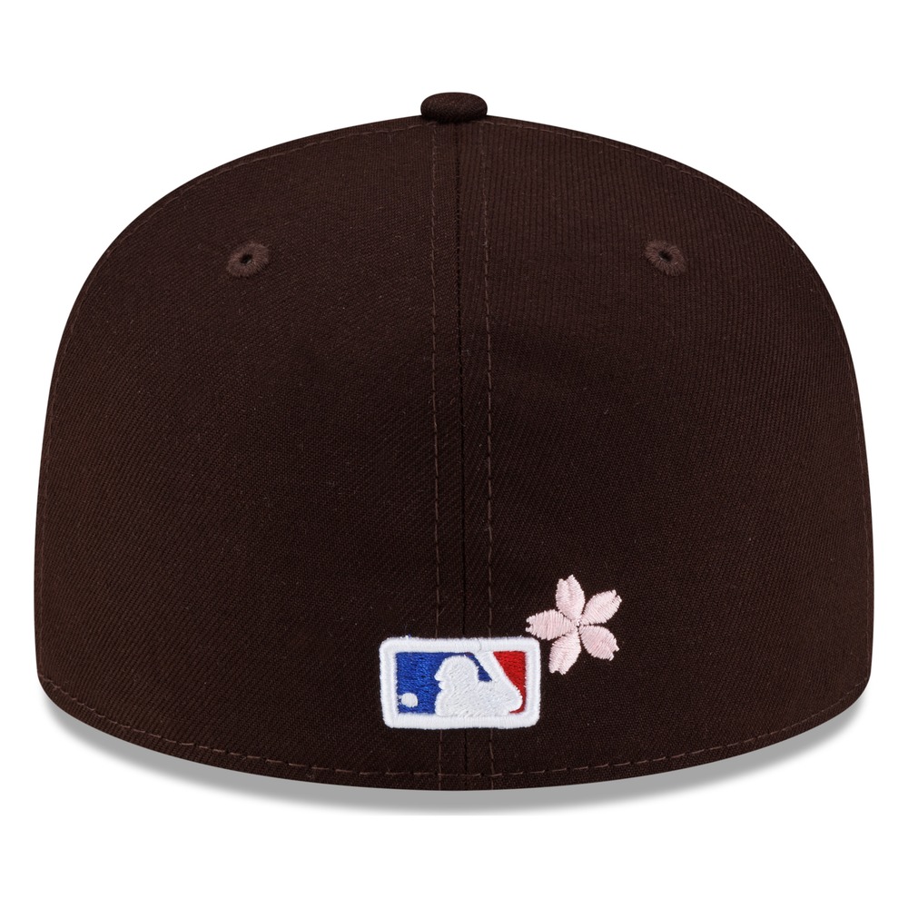 San Diego Padres Brown Pink Blossom Flowers New Era 59FIFTY Fitted Hat