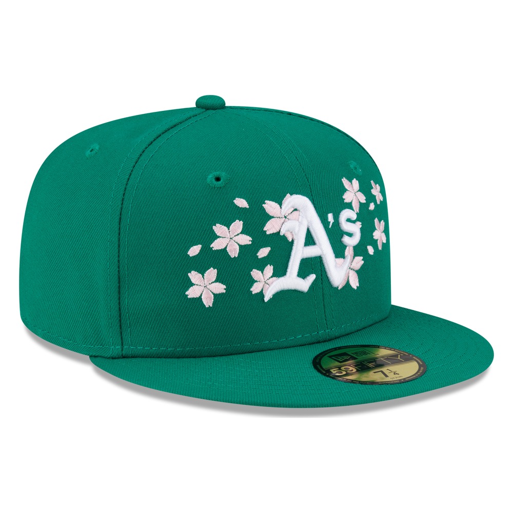 Oakland Athletics Green Pink Blossom Flowers New Era 59FIFTY Fitted Hat