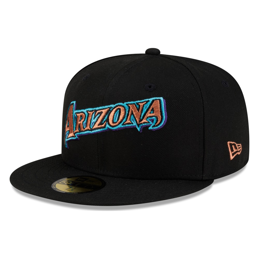 Arizona Diamondbacks Black Wordmark New Era 59FIFTY Fitted Hat