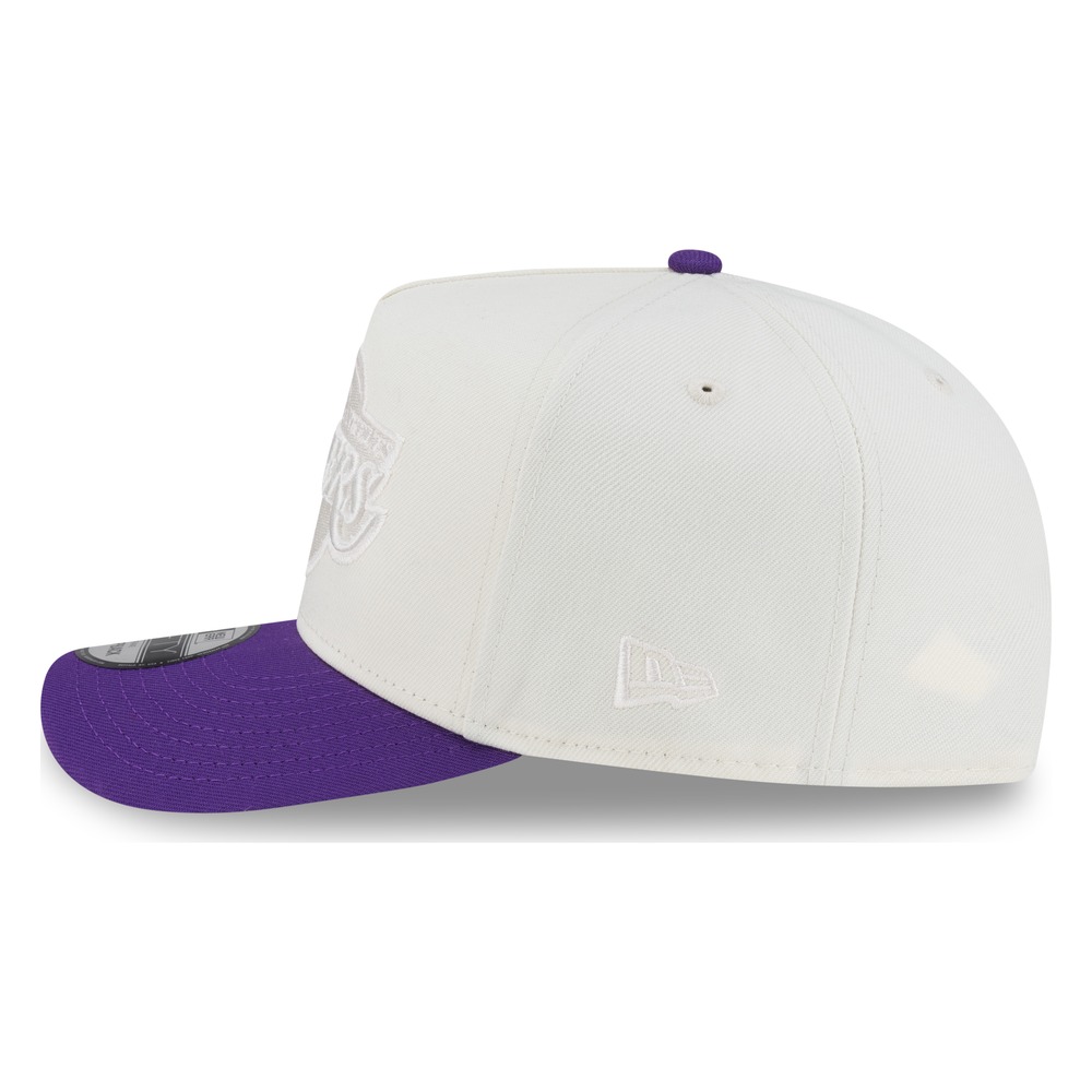 Los Angeles Lakers White and Purple Tonal Logo New Era 9FIFTY A-Frame Snapback Hat