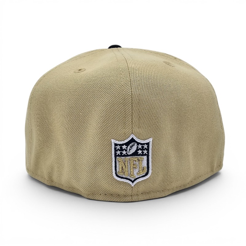 Denver Broncos Vegas Gold Navy 2T Leon the Lab Super Bowl 50 Patch Grey UV New Era 59FIFTY Fitted Hat
