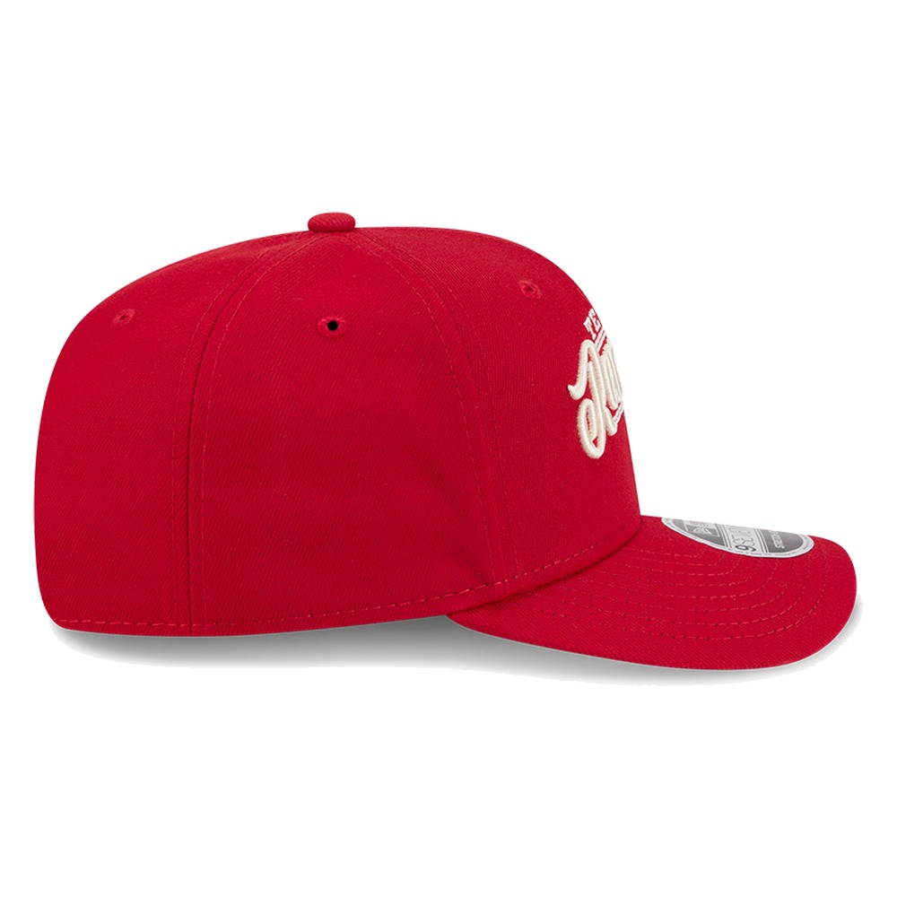 Texas Rangers Red City Connect Wordmark New Era 9SEVENTY Adjustable Hat