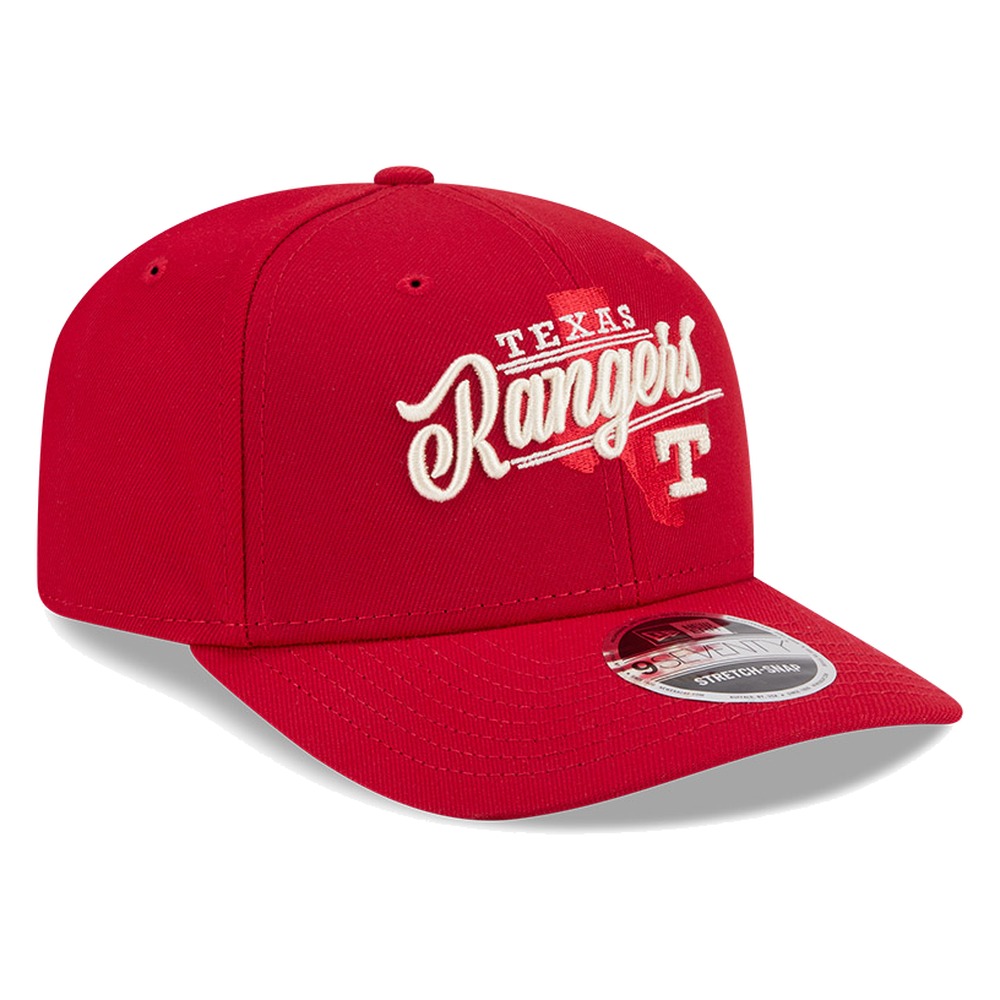 Texas Rangers Red City Connect Wordmark New Era 9SEVENTY Adjustable Hat