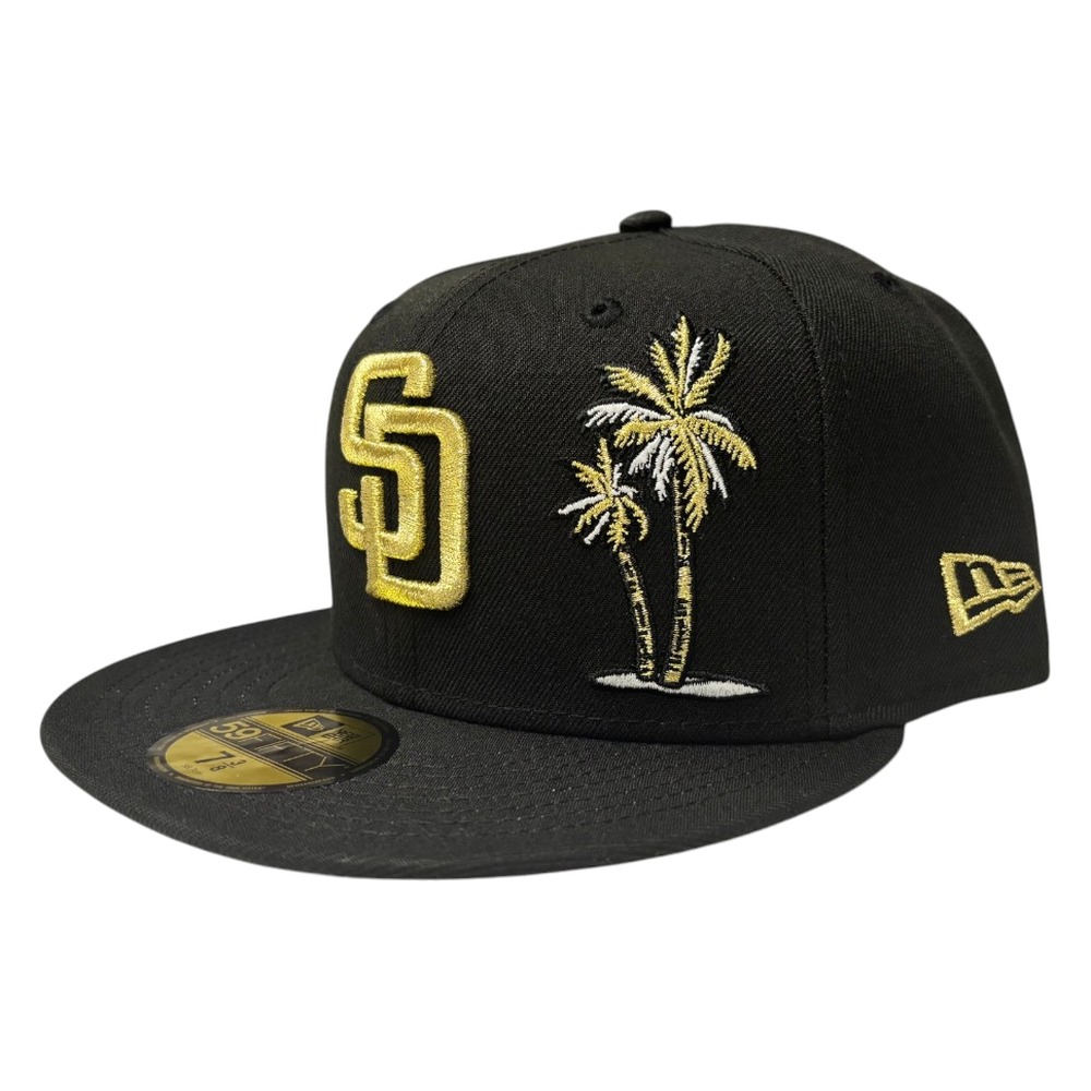San Diego Padres Black and Gold Palm Tree New Era 59FIFTY Fitted Hat