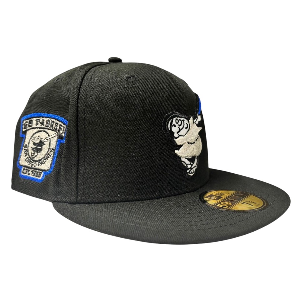 San Diego Padres Black Swinging Friar Logo Go Patch New Era 59FIFTY Fitted Hat