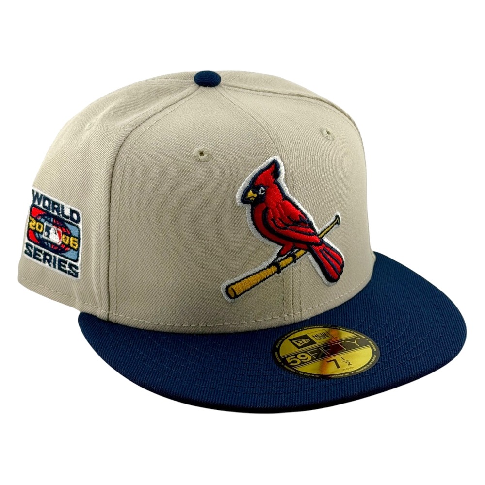 St. Louis Cardinals Light Brown and Navy 2006 World Series Patch New Era 59FIFTY Fitted Hat