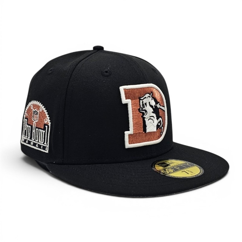 Denver Broncos Black Leon the Lab Pro Bowl Patch Grey UV New Era 59FIFTY Fitted Hat