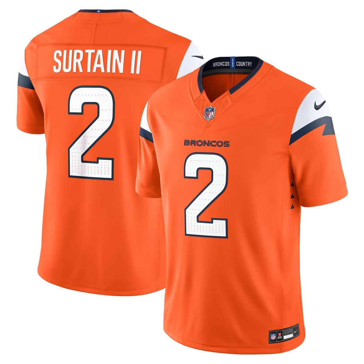 Denver Broncos Patrick Surtain II Nike Vapor F.U.S.E Stitched Limited Home Jersey