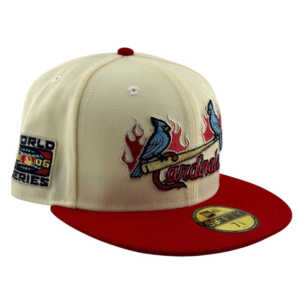 St. Louis Cardinals Cream Flaming Birds 2006 World Series Patch New Era 59FIFTY Fitted Hat