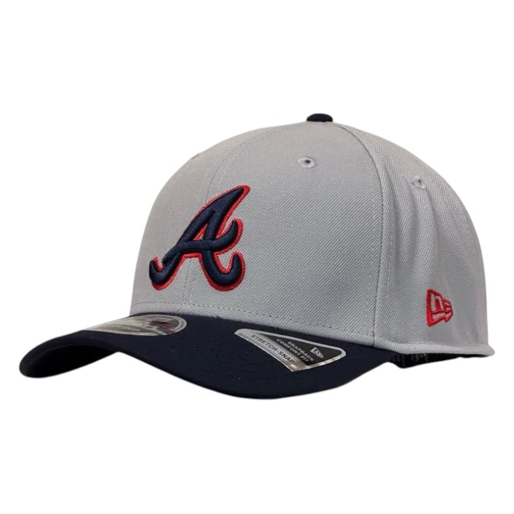 Atlanta Braves Gray Navy Two-Tone 1995 World Series Patch Navy UV New Era 9SEVENTY Adjustable Hat