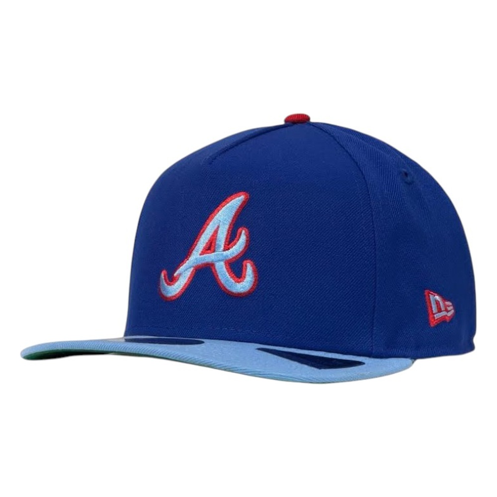 Atlanta Braves Royal Blue Light Blue Stadium Patch 9FIFTY A-Frame Adjustable Hat