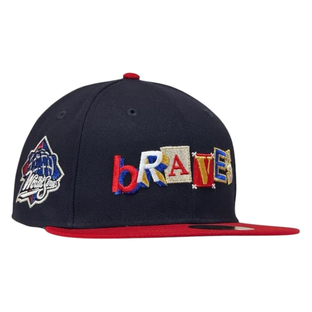 Atlanta Braves Navy Two Tone Ransom Logo 1999 World Series Patch New Era 59FIFTY Fitted Hat