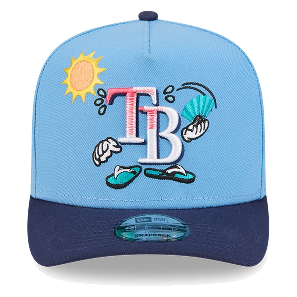 Tampa Bay Rays Light Blue Cartoon New Era 9FIFTY A-Frame Snapback Hat