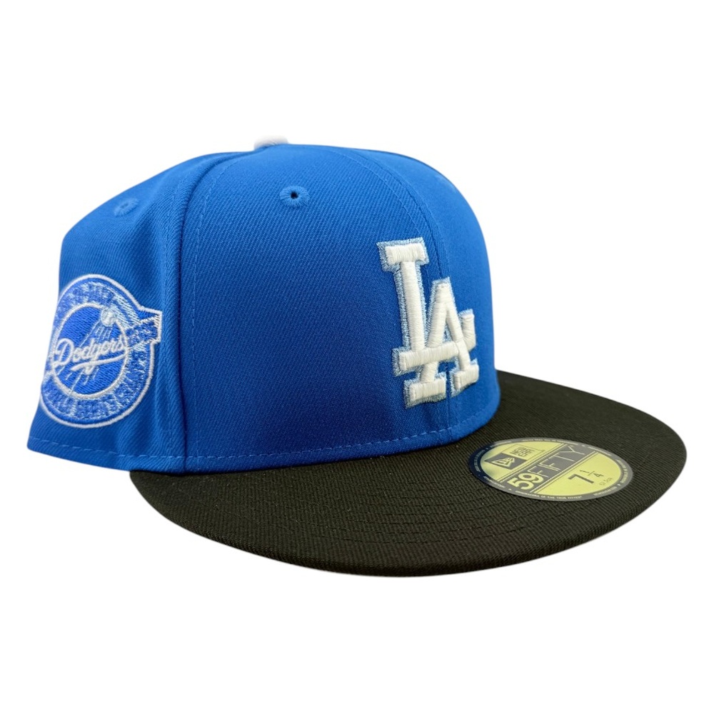 Los Angeles Dodgers Blue Azure 2Tone Back to Champs Circle Patch New Era 59FIFTY Fitted Hat