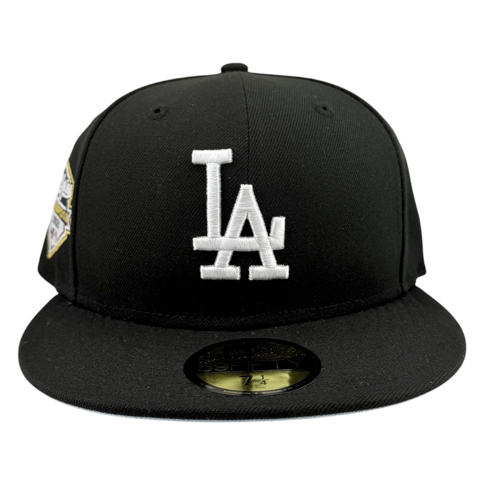 Los Angeles Dodgers Black 2025 WS Champions Patch Icy Blue UV New Era 59FIFTY Fitted Hat