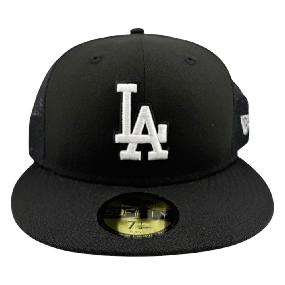 Los Angeles Dodgers Black Trucker Mesh Back Grey UV New Era 59FIFTY Fitted Hat