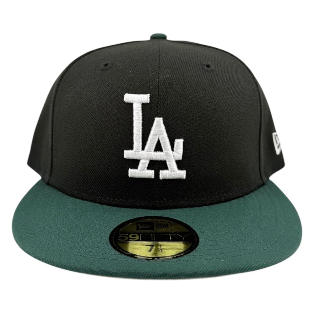 Los Angeles Dodgers Black and Dark Green Two Tone Grey UV New Era 59FIFTY Fitted Hat