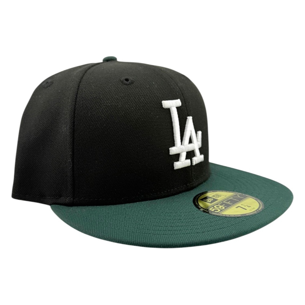 Los Angeles Dodgers Black and Dark Green Two Tone Grey UV New Era 59FIFTY Fitted Hat