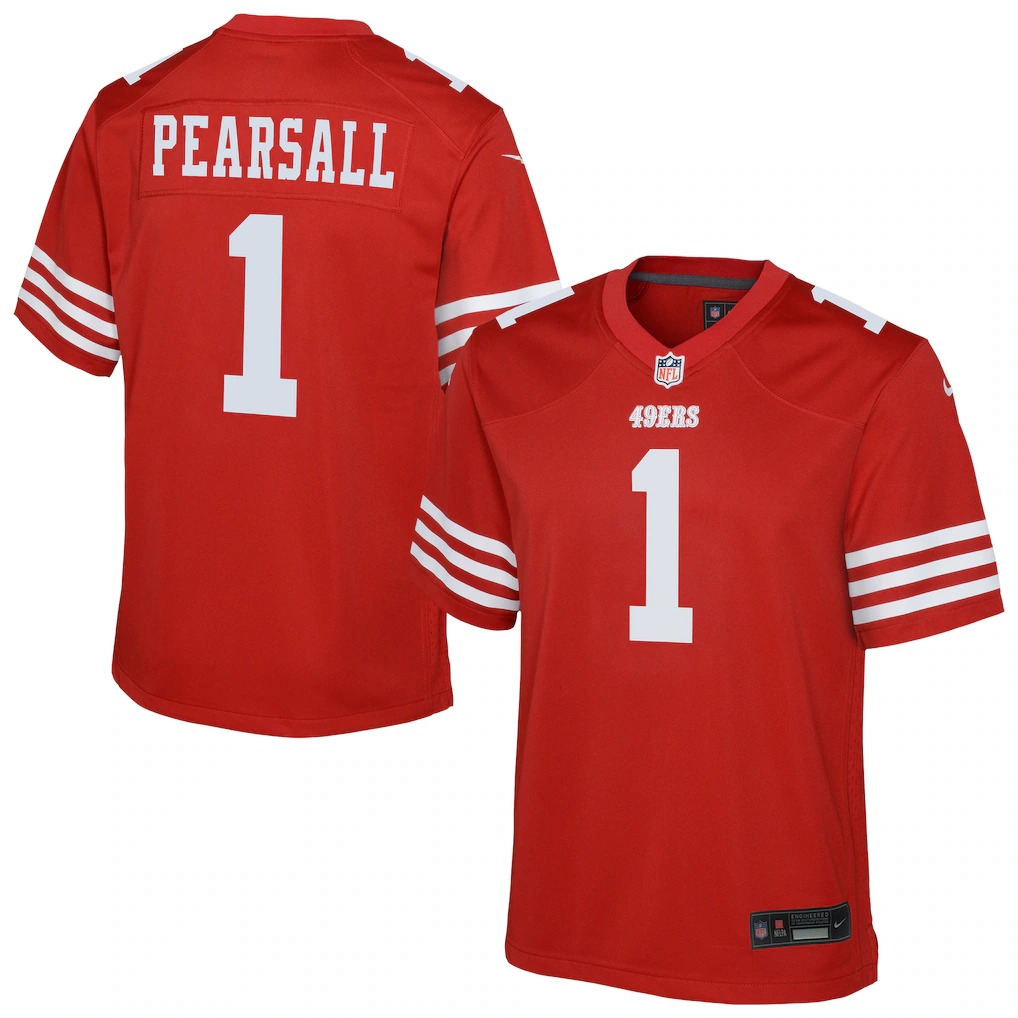Youth San Francisco 49ers Ricky Pearsall Scarlet Red Nike Game Jersey