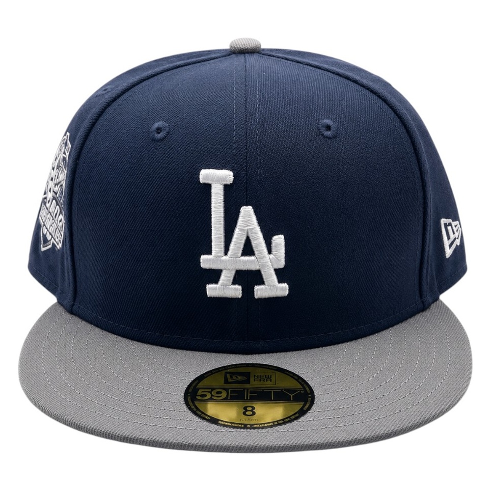 Los Angeles Dodgers Navy and Graphite 60th Anniversary Patch New Era 59FIFTY Fitted Hat