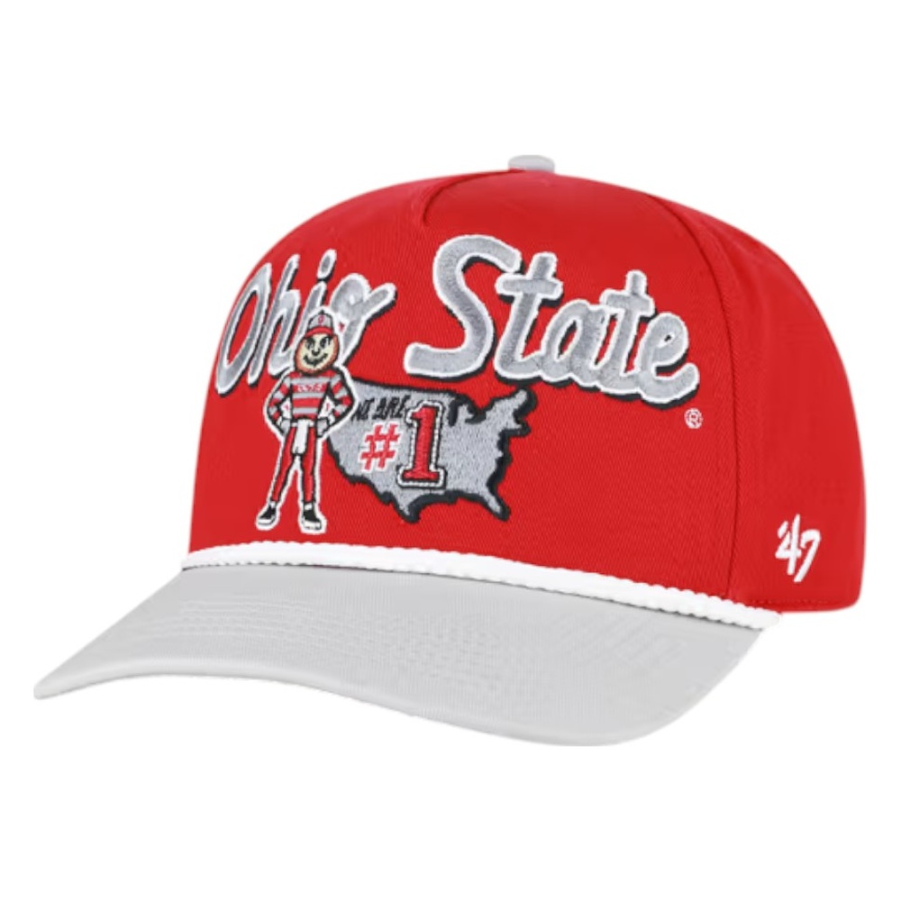Ohio State Buckeyes Red Mascot Mania '47 Hitch Snapback Hat