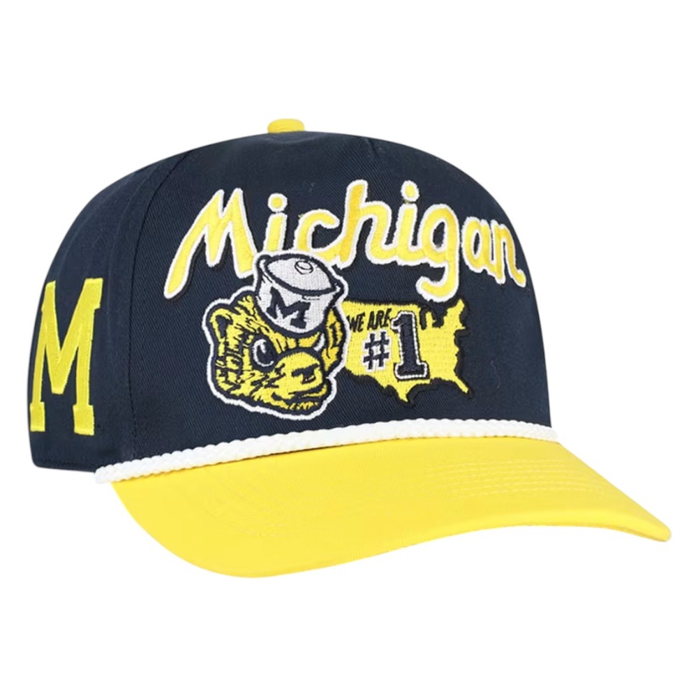 Michigan Wolverines Navy Mascot Mania '47 Hitch Snapback Hat