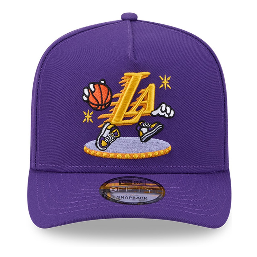 Los Angeles Lakers Purple Cartoon New Era 9FIFTY A-Frame Snapback Hat