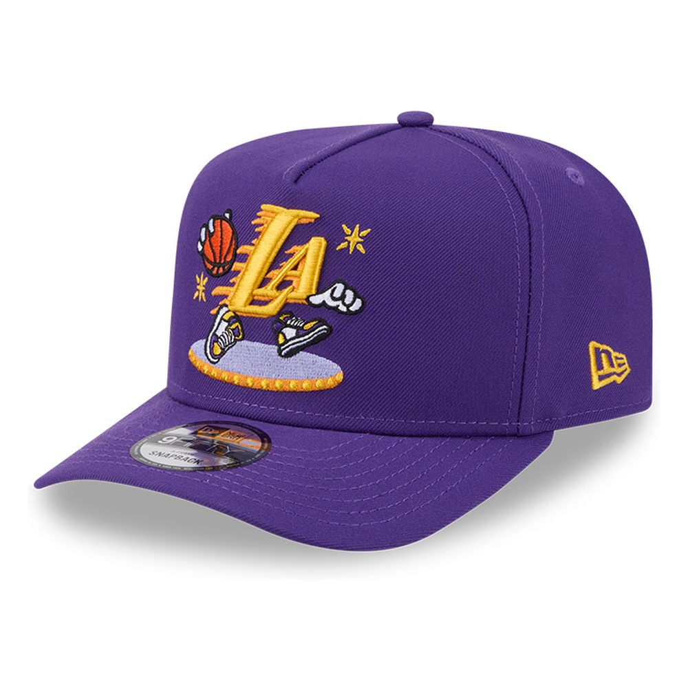 Los Angeles Lakers Purple Cartoon New Era 9FIFTY A-Frame Snapback Hat