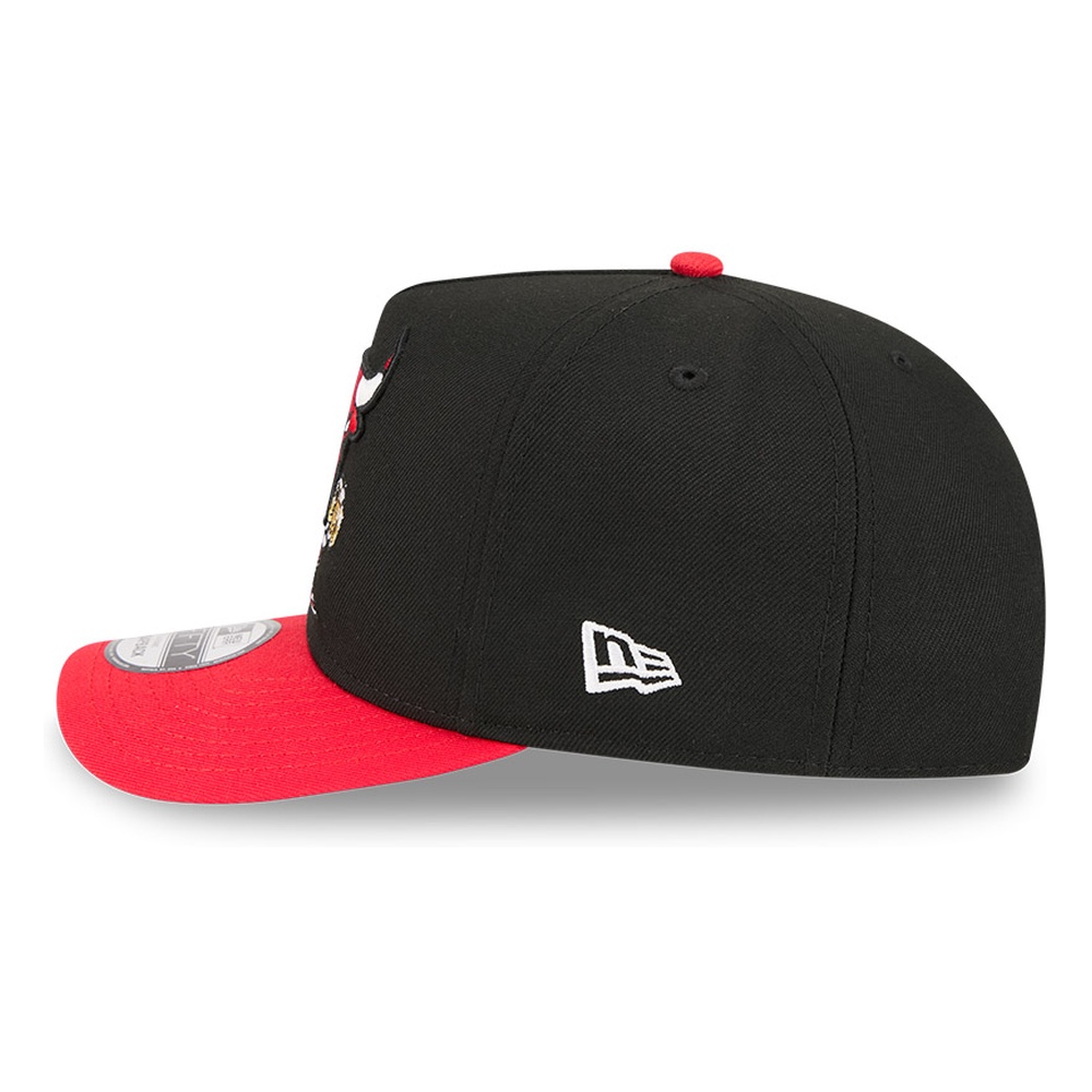 Chicago Bulls Black Cartoon New Era 9FIFTY A-Frame Snapback Hat