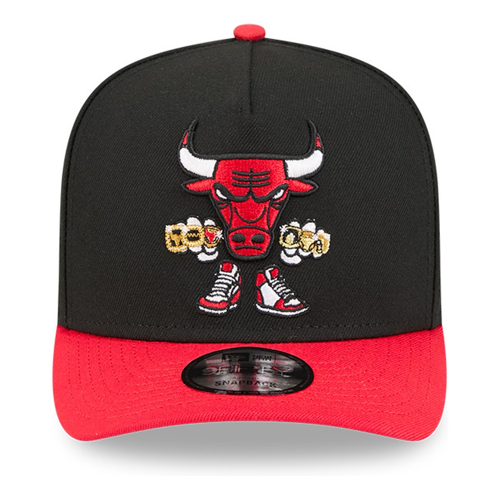 Chicago Bulls Black Cartoon New Era 9FIFTY A-Frame Snapback Hat