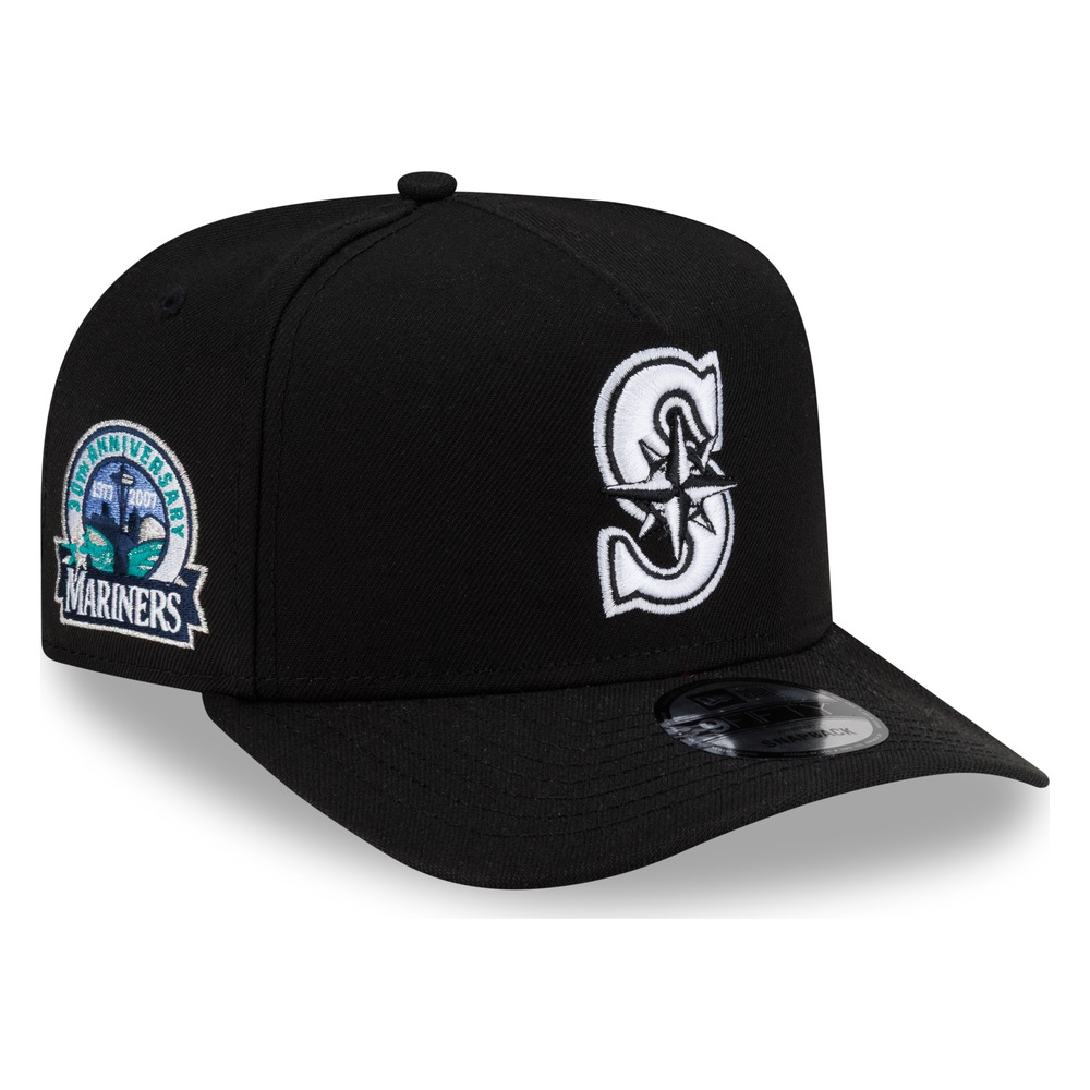 Seattle Mariners Black 30th Anniversary Patch Icy Blue UV Mariners Patch New Era 9FIFTY A-Frame Snapback Hat