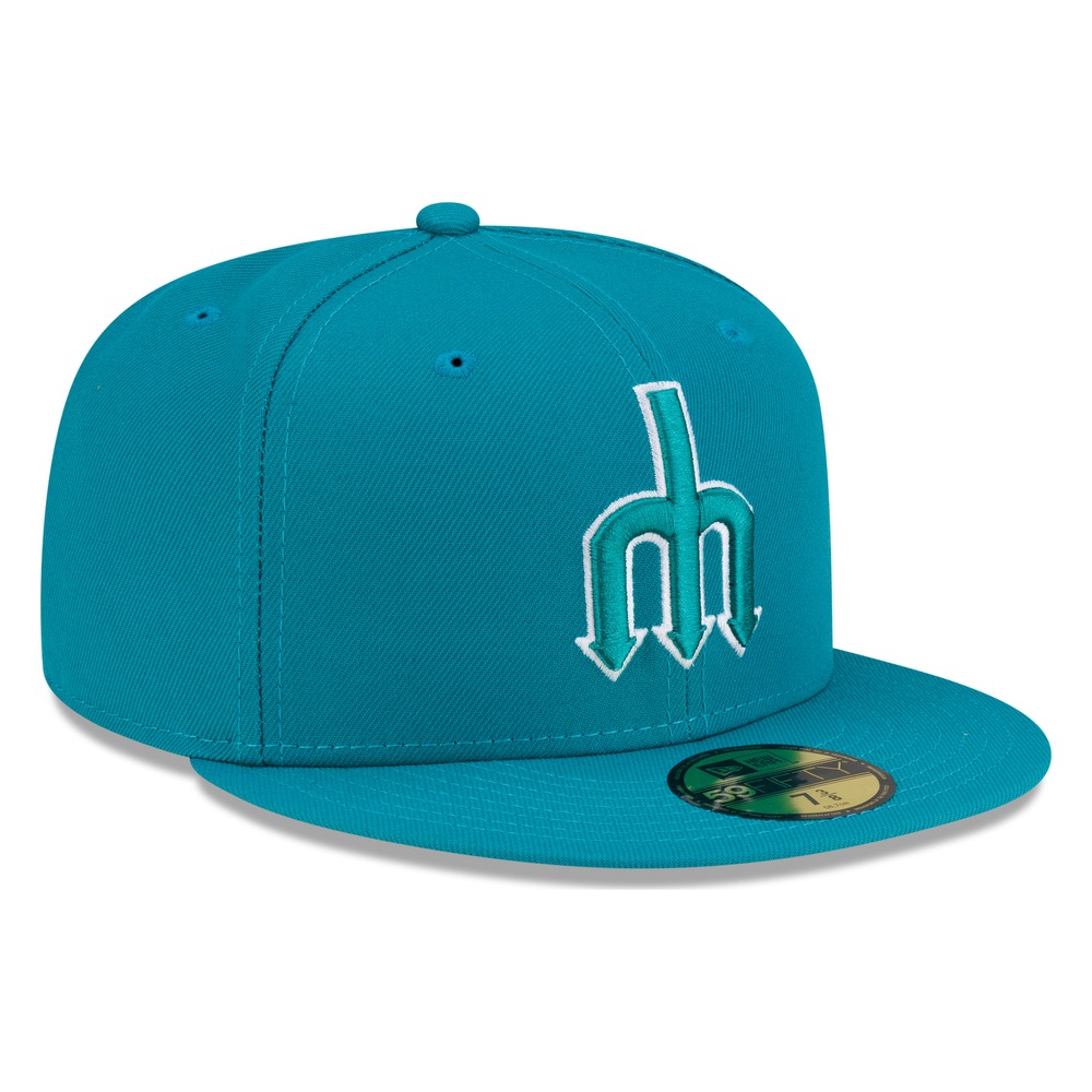 Seattle Mariners Teal Tonal Trident Logo New Era 59FIFTY Fitted Hat