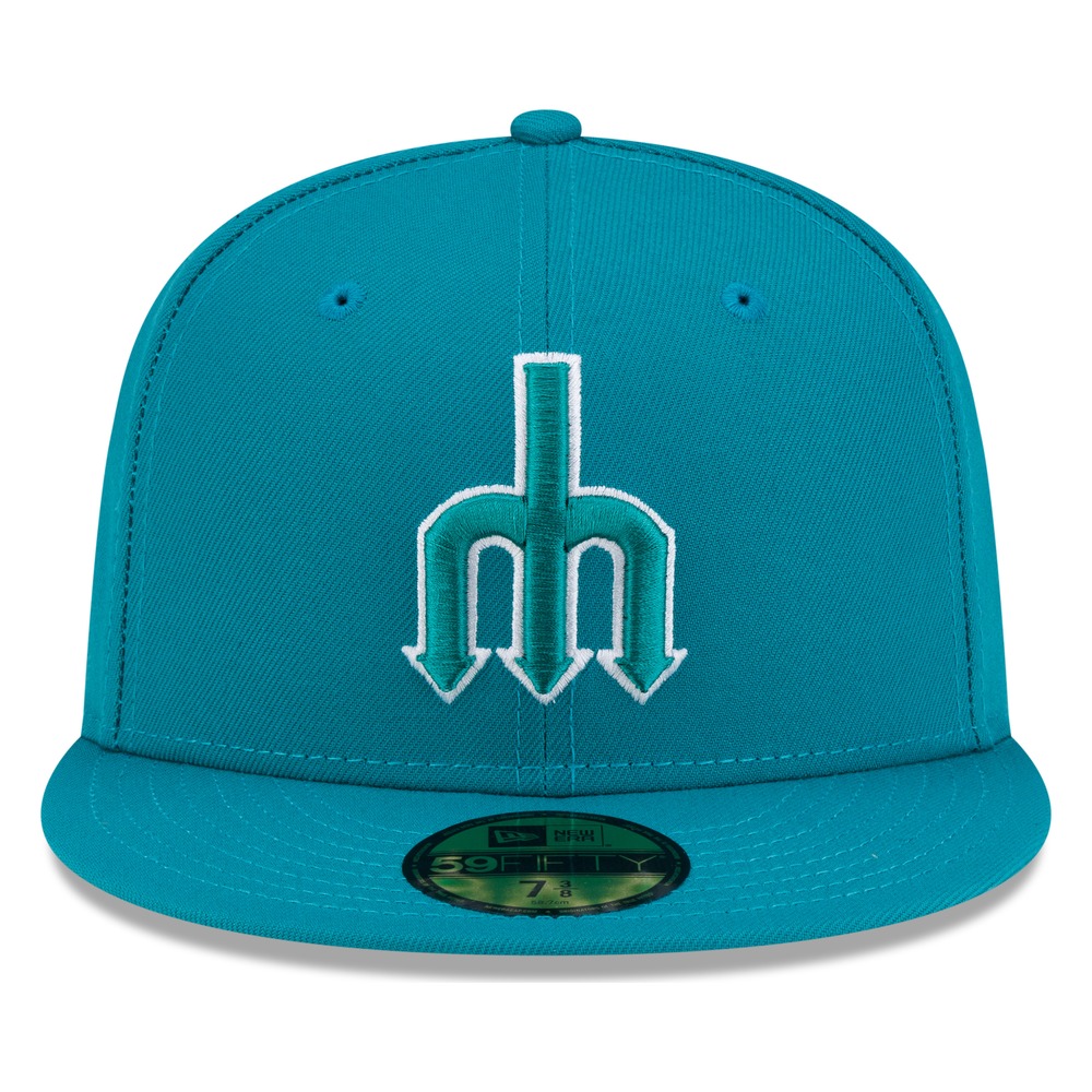 Seattle Mariners Teal Tonal Trident Logo New Era 59FIFTY Fitted Hat