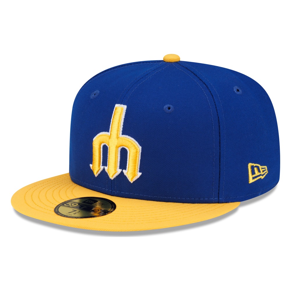 Seattle Mariners Royal and Yellow Trident Logo New Era 59FIFTY Fitted Hat