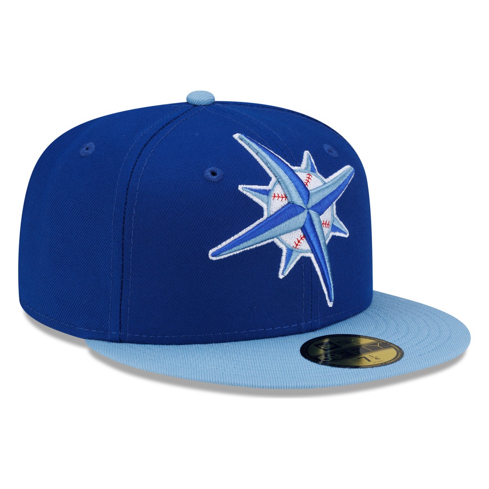 Seattle Mariners Royal and Light Blue Compass Logo New Era 59FIFTY Fitted Hat